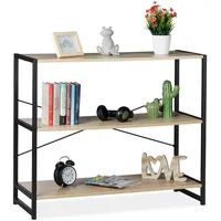 Relaxdays Beistellregal braun, schwarz 95,0 x 35,0 x 80,0