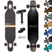 Mach1 Bambus Longboard mit Keramik Kugellager + T-Tool - Skateboard Drop Through Cruiser Komplettboard - 2853