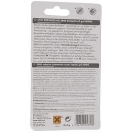 UHU Sekundenkleber Minis Gel 3x 1 g