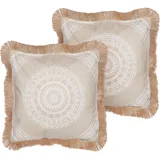 Beliani Dekokissen AGRIMONY 45 x 45 cm Beige