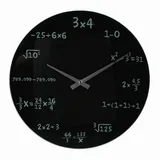 Out of the Blue Wanduhr Mathematic in Schwarz - mit mathematischen Formeln statt Zahlen