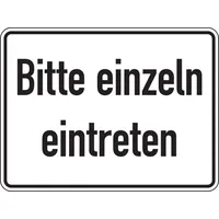 Aufkleber Hinweisschild, Bitte einzeln eintreten, Folie - 300 x