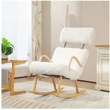 Homcom Schaukelstuhl Schwingsessel mit Wollenoptik,