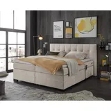 ed-lifestyle polstermöbel Talena Boxspringbett 180 x 200 cm, inkl. Motor, Ausführung:Variante 1, Stoffbezug:Wind 05 sand - H2 - Kaltschaumtopper - 180x200