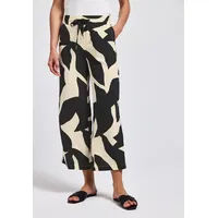 STREET ONE Stoffhose »Style Emee«, Sommerhose mit elastischem Bund und Tunnelzug, mit grafischem Muster, Gr. 38 - Länge 26, whale tail grey, , 86188148-38 Länge 26
