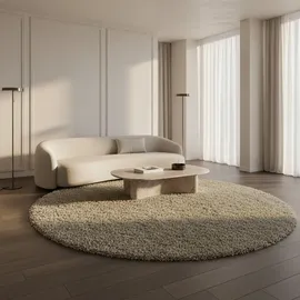 KADIMA DESIGN Teppich Schlafzimmer Hochflor Unifarben Samtweich Waschbar Strapazierfähig Wohnzimmer Rund, 80x80 cm, – SPREE von Kadima Design