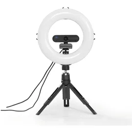 Hama LED Ringlicht mit Stativ Handy, 8“ Ringleuchte, 21 cm Durchmesser