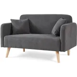 [en.casa] Sofa Midt 132x70x81 cm Cord Grau