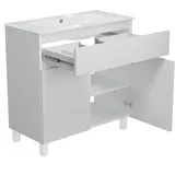 paplinskimoebel - Waschbecken mit Unterschrank 80 cm Breit Ariza Sink, Hängend oder Stehend, Waschtisch mit Unterschrank für Badezimmer, Waschbeckenunterschrank Weiß Hochglanz Front