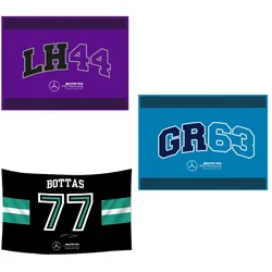 Mercedes-Benz AMG PETRONAS Flagge 90x120cm Fan-Artikel Formel-1 Fahne Violett, Schwarz oder Blau - 