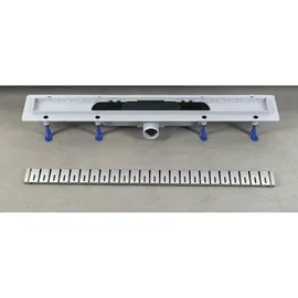 Polysan KLAVER Bodenrinne mit Rost aus Edelstahl, L-910, DN50 - Silber