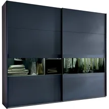 WIMEX Schwebetürenschrank WIMEX "Easy Plus, Kleiderschrank Made in Germany", schwarz (graphit, rauchglas holmtüren graphit), B:270cm H:208cm T:65cm, Spanplatte, Schränke, Schwebetürenschrank, mit Glaseinsatz/ Rauchglas, viele Breiten zur Auswahl, schwarze