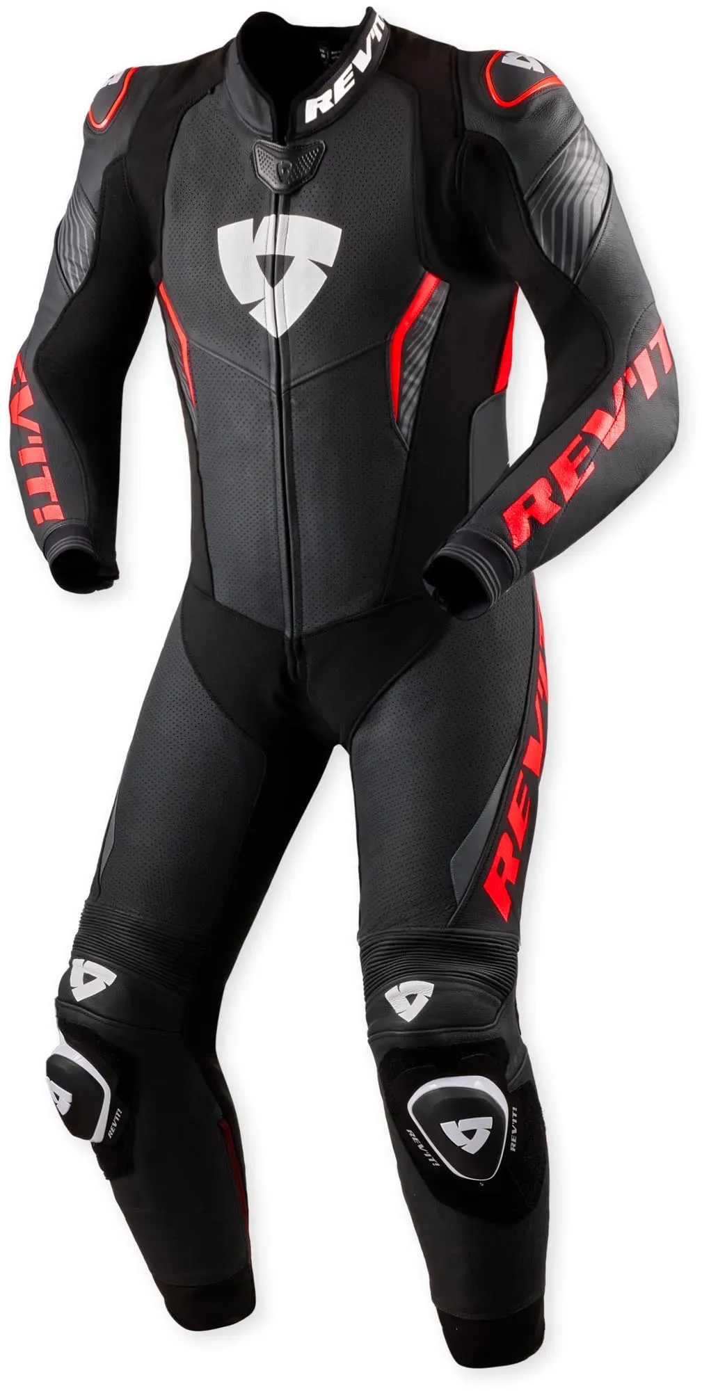 Revit Argon 3 geperforeerd eendelige motorfietsleren pak