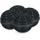 Relaxdays Waschball 4er Set, Waschkugel für Waschmaschine, ökologisch, hautfreundlich, Waschen ohne Waschmittel,