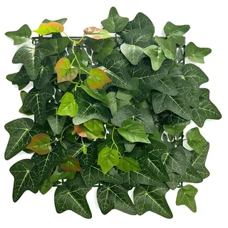 Floordirekt Pflanzenwand 33 x 33 cm - Kunstpflanzen zur Wandmontage - Wandgarten - Künstliche Pflanze mit Efeu Deko für Wand, Balkon & Garten (Ivy)