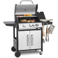 Klarstein Gasgrill mit Großer Grillfläche, 1 Seitenbrenner mit 3