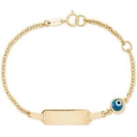 Amor Evil Eye Goldarmband mit Glasstein blau|gelb|goldfarben|schwarz 375 14 cm