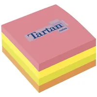 Tartan Haftnotiz Würfel, 76 x 76 mm, farbig sortiert