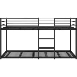 vidaXL Etagenbett ohne Matratze 90 x 200 cm Stahl schwarz