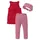 Kidsworld Kleid, Leggings & Haarband KIDSWORLD "3tlg. Set: Kleid, Capri und Haarband geringelt", Mädchen, Gr. 116/122, rot (rot, weiß), Jersey, Obermaterial: 100% Baumwolle.