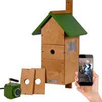 Dobar dobar® Nistkasten Spitzdach aus Holz inklusive HD WiFi-Kamera