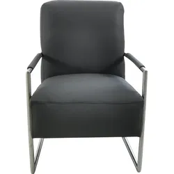K+W Komfort & Wohnen Cocktailsessel, mit bezogenen Armlehnen, Gestell in Metall Edelstahloptik K+W Komfort & Wohnen zinn