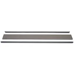 Abschluss-Set für WPC-Sichtschutz Savoie, Abschlussprofil Windschutz, WPC-Pfosten ~ 180cm, grau