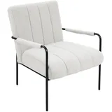 Svita Loungesessel KYLE Bouclé 70 x 80 x 75 cm Weiß