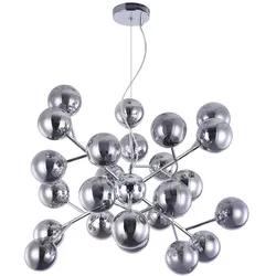 Esszimmerleuchte Pendellampe Deckenleuchte Hängeleuchte Chrom Rauchig D 65 cm