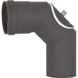 Pellet-Abgasrohr-Bogen 90° Ø 80 mm mit Revision, lackiert, mit Silikondichtung
