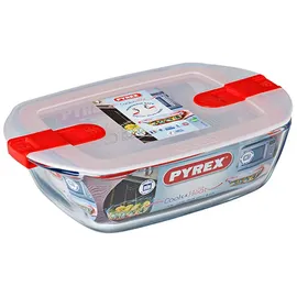 Pyrex rechteckig Glas Frischhaltedose mit Deckel transparent 23 x 15 x 6 cm 1,1 l