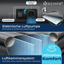 Kesser KESSER® Aufblasbare Matratze Luftbett mit eingebauter elektrischer Pumpe integrierte erhöhte aufblasbare Matratze für Übernachtungsgäste mit Aufbewahrungstasche