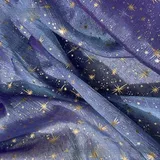 YKAFADE Tüllstoff Organza Stoffe zum Nähen 150cm*2m Dekostoff Mit Sternen Pailletten Sparkly Stoff für Hochzeit Party Bankett Deko Handwerk Tischedeko Kleidung Geschenk -Lila