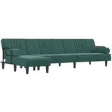 vidaXL Schlafsofa in L Form, Ecksofa mit Schlaffunktion, Bettcouch für Wohnzimmer, Couch Sofa Eckcouch Schlafcouch Samtsofa, Dunkelgrün Samt