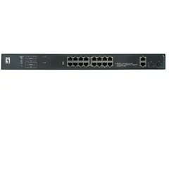 LevelOne Switch 20 Gigabit Ethernet-Ports mit 16 PoE-Ports 270W, 2 Gigabit-Ports, 2 Gigabit SFP (GEP-2021)