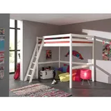 Vipack Hochbett PINO 140 x 200 cm Kiefer massiv weiß lackiert