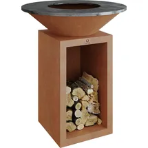 Ofyr Feuerplatte Ø 85 cm Stahl Rostfarbig