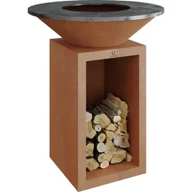 Ofyr Feuerplatte Ø 85 cm Stahl Rostfarbig
