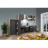 Respekta Küchenzeile Merle 310 cm Grau-Eiche