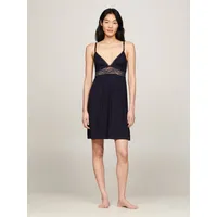 Tommy Hilfiger Underwear Nachthemd NIGHTDRESS mit Spitze, verstellbare Träger blau XL (42/44)