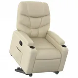 vidaXL Relaxsessel mit Aufstehhilfe Kunstleder 1-St 72 x 90 x 80 cm Creme