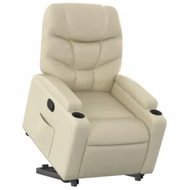 vidaXL Relaxsessel mit Aufstehhilfe Kunstleder 1-St 72 x 90 x 80 cm Creme