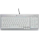 Bakker Elkhuizen BakkerElkhuizen UltraBoard 960 Standard Compact Tastatur Büro USB QWERTZ Schweiz Silber, Weiß - Tastaturen - - Grau