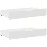 vidaXL Bettschubladen 2 Stk. Weiß 95x55x17 cm Massivholz Kiefer