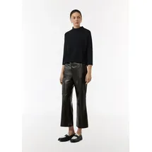 Comma, Comma Flared-Leg-Hose in Leder-Optik