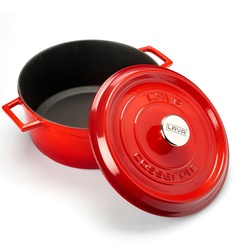 Chefgastro Lava Gusseisen Casserole Durchmesser 24 Rot BxTxH 320x250x125mm