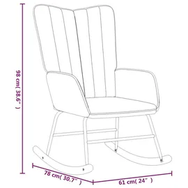 vidaXL Schaukelstuhl Modell 1 Samt 75 x 100 x 80 cm Dunkelgrün mit Hocker
