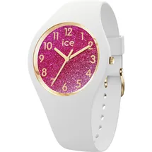 ICE-Watch Analoguhr für Damen - ICE glitter White pink - Weiße Damenuhr mit Plastikarmband - 022572