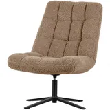 Woood Sessel Drehsessel Job aus Teddy-Stoff, Taupe beige