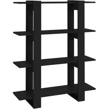 vidaXL Bücherregal/Raumteiler 100 x 30 x 123,5 cm Schwarz